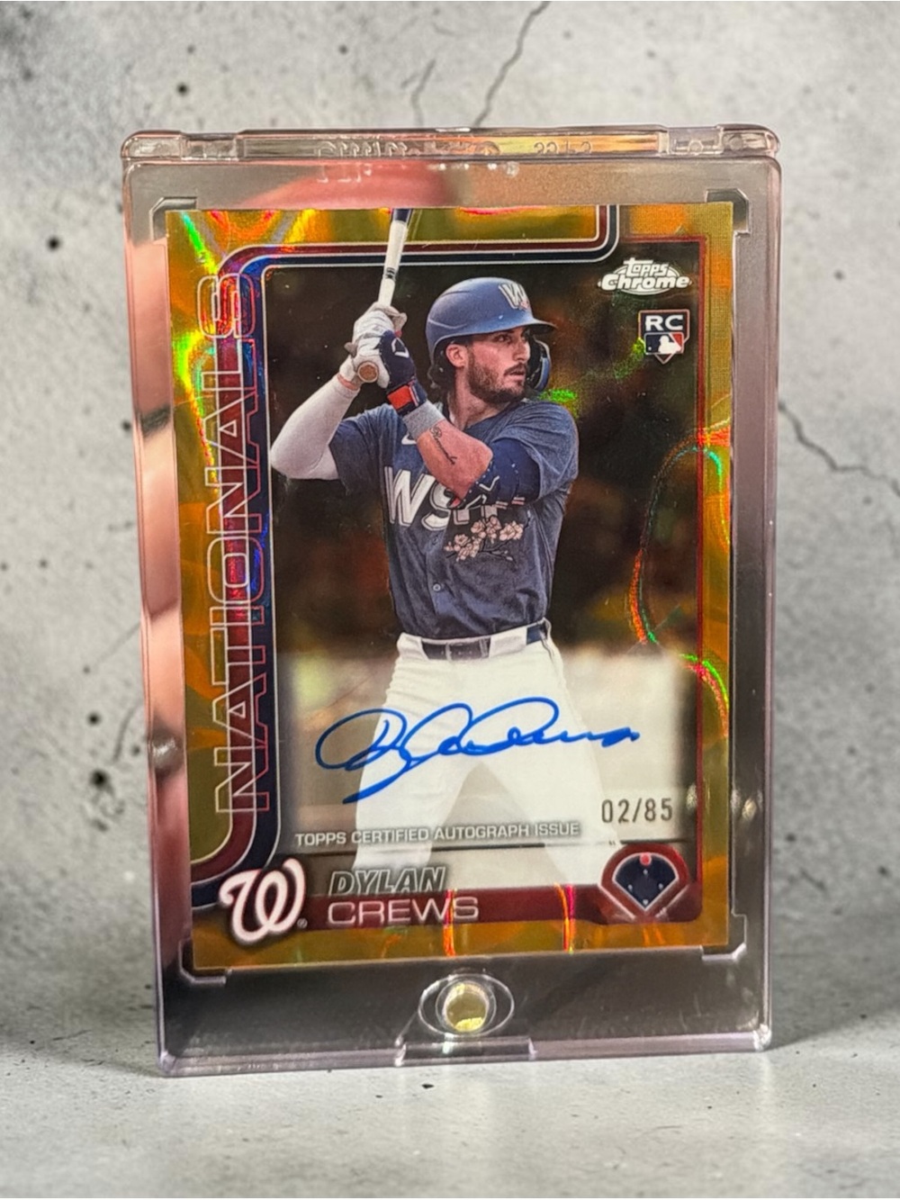 2025 Topps Chrome Dylan Crews Autograph Card - Washington Nationals - Gold